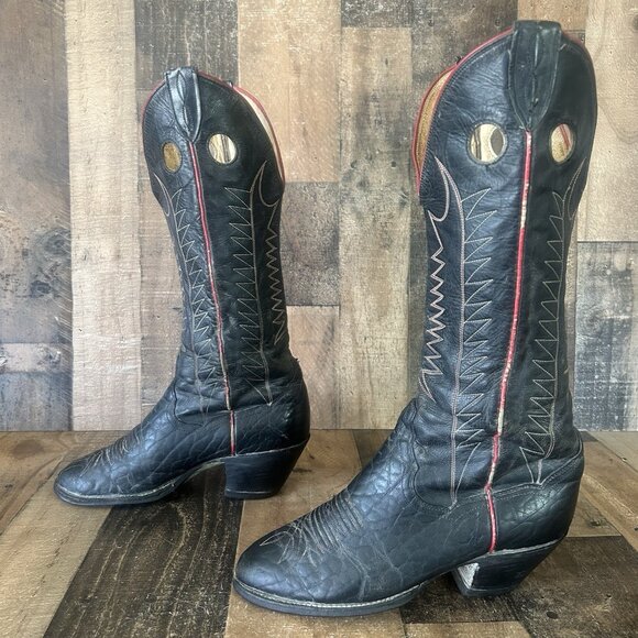 Panhandle Slim Vintage Buckaroo Tall Western Cowboy Boots Mens 9.5 D - Picture 7 of 12